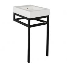 Lacava AQG-BX-17 -MW - Floor-standing metal console stand with a towel bar (Bathroom Sink 5066A sold separately), made of