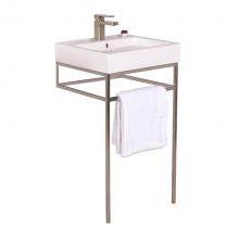 Lacava AQP-BX-19-MW - Floor-standing stainless steel console stand with a towel bar in the front and sides , 19'&ap