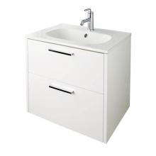 Lacava AQT-WB-24-35T1 - Wall-mount under-counter vanity with two drawers, sink 8075 sold separately.  W: 23 1/4'&apos
