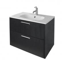 Lacava AQT-WB-32-52 - Wall-mount under-counter vanity with pull out bottom behind two finger pull doors.  W:31 1/2'