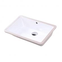 Lacava 5062UN-001 - Under-counter porcelain Bathroom Sink with an overflow, unglazed exterior, 20 7/8''W, 13
