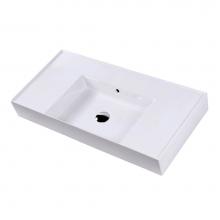 Lacava 5243C-00-001 - Wall-mount or vanity top porcelain sink with an overflow and a deck on the right-hand and left-han