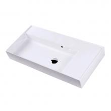 Lacava 5243L-03-001 - Wall-mount or vanity top porcelain sink with an overflow and a deck on the right-hand or left-hand
