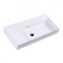 Lacava 5243R-02-001 - Wall-mount or vanity top porcelain sink with an overflow and a deck on the right-hand or left-hand