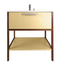 Lacava BRI-F-32-P1F - Optional fluted detailing - front side only of BRI-F-32 vanity