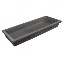 Lacava CT58UN-LIL - Under-counter trough sink made of concrete. No overflow. W: 43'', D: 14-1/4'',