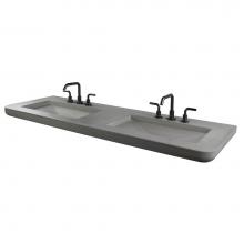 Lacava CT680-03-CHL - Vanity top sink made of concrete, no overflow. W: 68'', D: 23'', H: 3'&ap