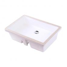 Lacava 5444UN-001 - Under-counter porcelain Bathroom Sink with an overflow, unglazed exteri. 22''W, 15 3/8&a