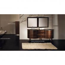 Lacava FLO-F-72-07 - Free-standing under-counter double vanity, with five drawers and brushed nickel pulls. 72'&ap