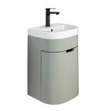 Lacava ELE-W-16-07 - Wall-mount vanity with one left hinged door with two attached shelves and fingerpull opening. Sink