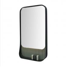 Lacava FLT-M-19-24 - Wall hung mirror with metal frame surround/shelf and fluted detailing