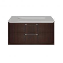 Lacava GEM-UN-24-20 - Cabinet of wall-mount under-counter vanity featuring one drawer and solid surface countertop with
