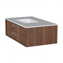 Lacava GEM-UN-36T-V - Solid Surface countertop with a cut-out for under-mount sink 5452UN for wall-mount under-counter v