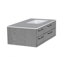 Lacava GEM-UN-36R-33 - Cabinet of wall-mount under-counter vanity G313R which featuring three drawers and solid surface c