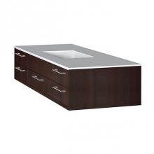 Lacava GEM-UN-48-33 - Cabinet of wall-mount under-counter vanity featuring five drawers and solid surface countertop wit