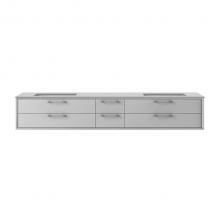 Lacava GEM-UN-72-02 - Cabinet of wall-mount under-counter vanity featuring four drawers and solid surface countertop wit