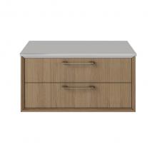 Lacava GEM-ST-24-07 - Cabinet of wall-mount under-counter cabinet featuring one drawer and solid surface countertop (pul