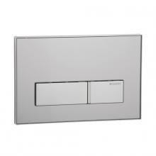 Lacava GE115788-44 - Sigma50 dual-flush actuator with smoke satin glass and brushed stainless steel buttons.