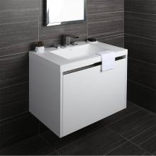 Lacava KUB-W-30-02 - Wall-mount under counter vanity with a drawer a notch in back. Bathroom Sink H262Tsold separately