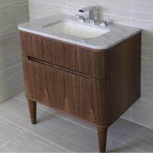 Lacava ELE-W-30-07 - Wall-mount under counter vanity with a routed finger pull drawer.