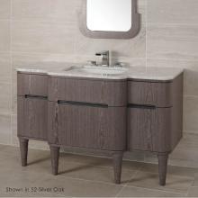 Lacava ELE-W-48-07 - Wall-mount vanity with five drawers notched for finger-pulls.