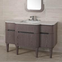 Lacava ELE-W-48-20 - Wall-mount vanity with five drawers notched for finger-pulls.