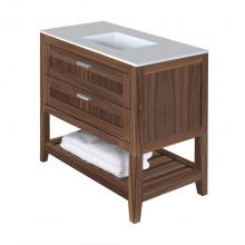 Lacava STL-F-36B-33 - Free standing under-counter vanity with two drawers(knobs included) and slotted shelf in wood.