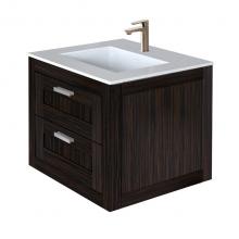 Lacava STL-W-24B-24 - Wall-mount under-counter vanity with two drawers (knobs included).