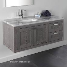 Lacava STL-W-48L-07 - Wall-mount under-counter vanity with two doors on the left and two drawers on the right.