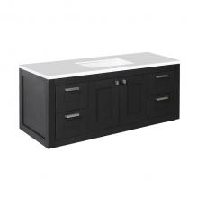 Lacava STL-W-48-02 - Wall-mount under-counter vanity with two doors(knobs included) on center and two drawers(knobs inc