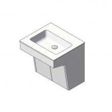 Lacava KBT-ADA-24-02 - Wall-mount vanity with two doors and fingerpull openings; can meet federal ADA requirements when i