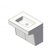 Lacava KBT-ADA-30-02 - Wall-mount vanity with two doors and fingerpull openings; can meet federal ADA requirements when i