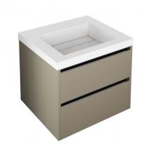 Lacava KUB-W-24B-31 - Wall-mount under counter vanity with 2 drawers and notch in back. H261T sold separately.W:23 3/4&a