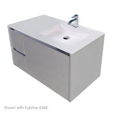 Lacava K36R-00-M - Vanity top solid surface Bathroom Sink with overflow.
