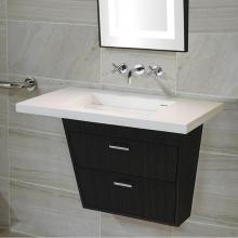 Lacava LIB-W-34C-20 - Wall-mount vanity with two flip-down doors (pull installed upon request); ADA compliant. Sink top