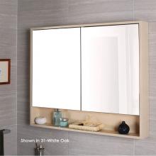 Lacava M06-41-07 - Surface-mount medicine cabinet with two mirrored doors, two adjustable glass shelves in each secti