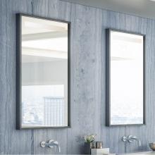 Lacava M08-19-BPW - Wall-mount mirror in wooden or metal frame with LED light behind sand blasted frosted section on t