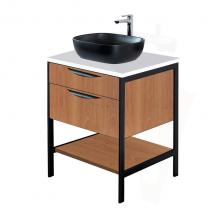 Lacava NAV-VS-24-07 - Cabinet of free standing under-counter vanity  with two wide drawers, bottom wood shelf and metal
