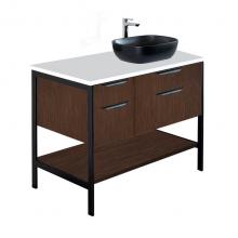 Lacava NAV-VS-36R-07 - Cabinet of free standing under-counter vanity with four drawers, bottom wood shelf and metal frame