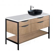 Lacava NAV-VS-48R-24 - Cabinet of free standing under-counter vanity with four drawers, bottom wood shelf and metal frame