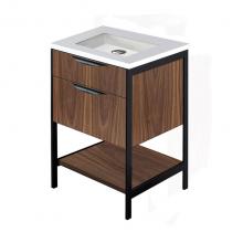Lacava NAV-UN-24-07 - Cabinet of free standing under-counter vanity with one wide drawers, bottom wood shelf and metal f