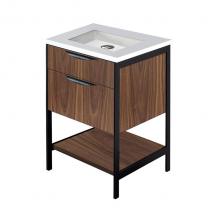 Lacava NAV-UN-24-02 - Cabinet of free standing under-counter vanity with one wide drawers, bottom wood shelf and metal f