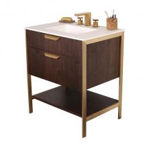 Lacava NAV-UN-30-20 - Cabinet of free standing under-counter vanity with one wide drawers, bottom wood shelf and metal f