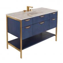 Lacava NAV-UN-48-02 - Cabinet of free standing under-counter vanity with five drawers, bottom wood shelf and metal frame