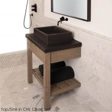 Lacava NTR-VS-30-46 - Floor-standing vanity with drawer and slotted bottom shelf.