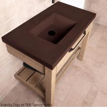Lacava NTR-UN-30-46 - Floor-standing vanity with drawer and slotted bottom shelf.