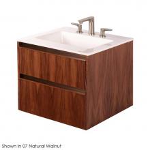 Lacava PUN-W-24-20 - Wall-mount under-counter vanity with two drawers and plumbing notch in back.