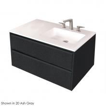 Lacava PUN-W-36-07 - Wall-mount under-counter vanity with two drawers and plumbing notch in back.