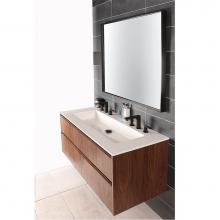 Lacava PUN-W-48-20 - Wall-mount under-counter vanity with two drawers and plumbing notch in back.