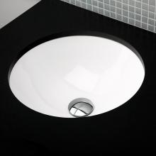 Lacava SAP50UN-001 - Under-counter porcelain Bathroom Sink with an overflow. Unglazed exterior. DIAM: 17 1/8'&apos